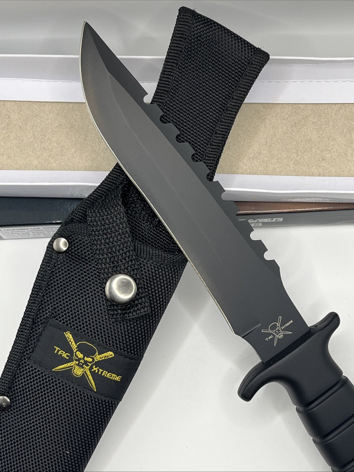 Black Eagle 18-459B Knife Frost USA Rambo Knife Black Blade With Nylon Sheath