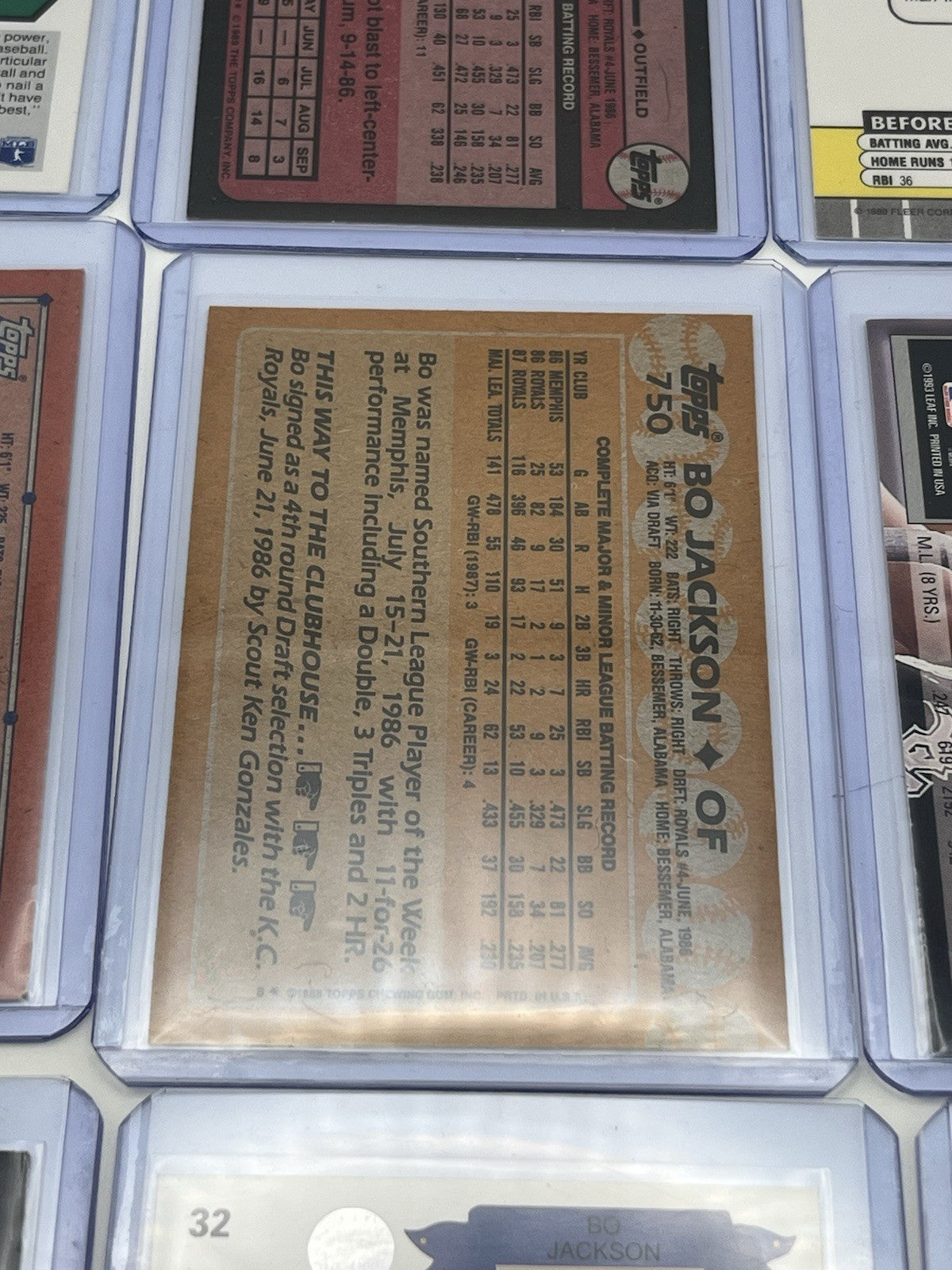 Bo Jackson Baseball Card Lot (10)