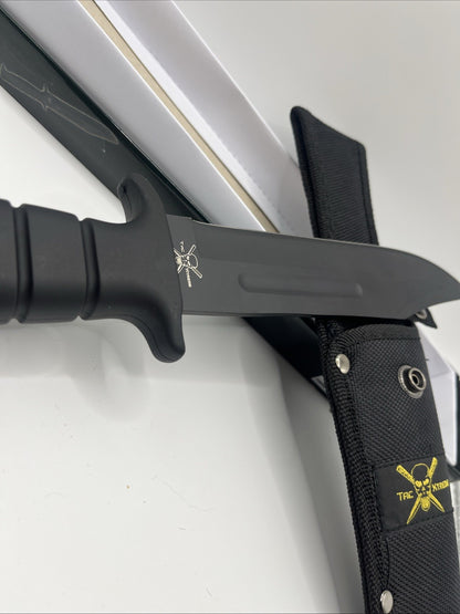 Dessert Bull 11.5” Fixed Blade W/Blood Groove Black Plastic Handle