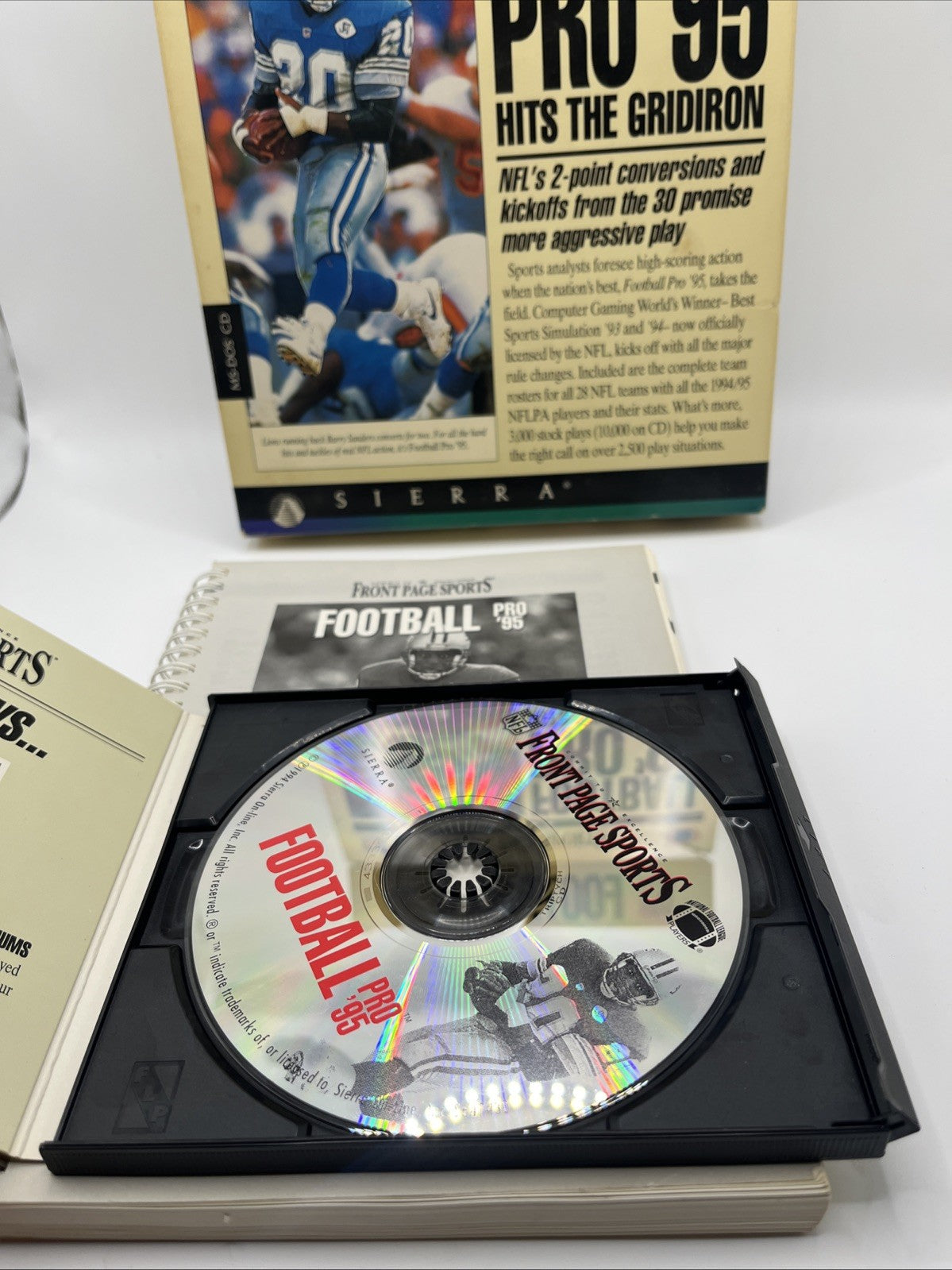 Front Page Sports NFL Football Pro 95 Big Box PC Game MS-DOS FloppyBarry Sanders