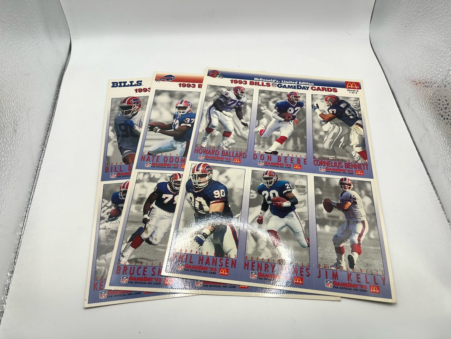 1993 McDonald's NFL Limited Edition GameDay Collector Cards Full Set All 3Sheets