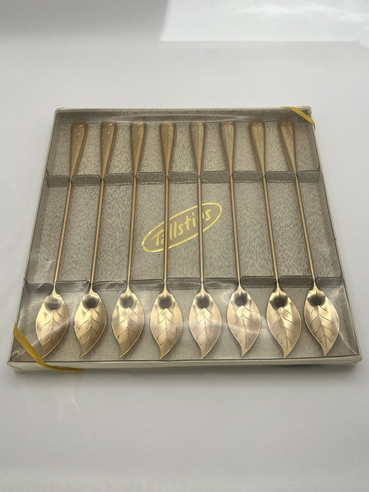 set of vintage gold-tone "Tallstirs" iced tea spoons