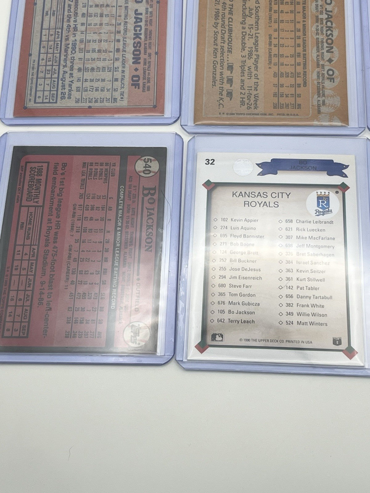 Bo Jackson Baseball Card Lot (10)