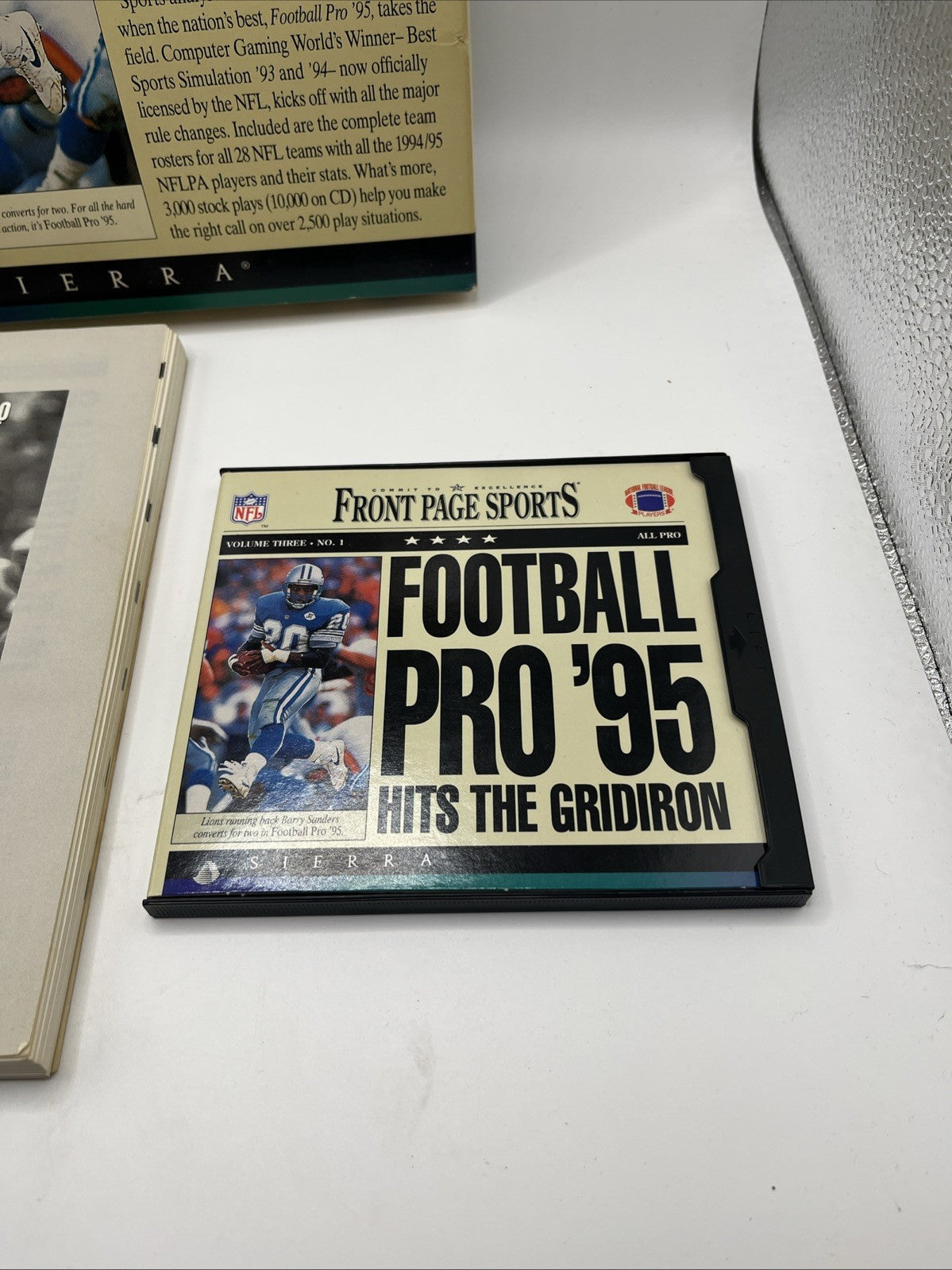 Front Page Sports NFL Football Pro 95 Big Box PC Game MS-DOS FloppyBarry Sanders