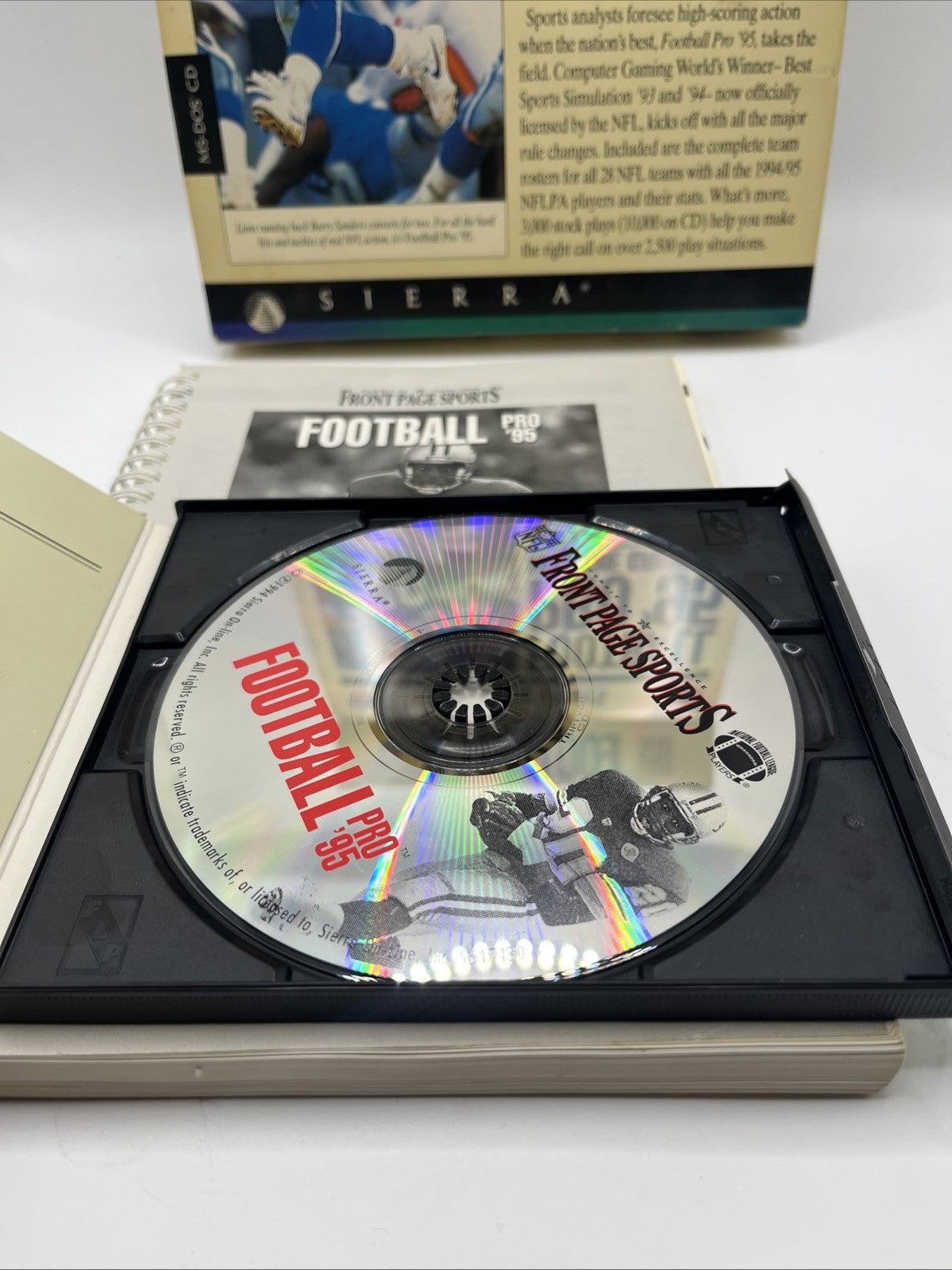 Front Page Sports NFL Football Pro 95 Big Box PC Game MS-DOS FloppyBarry Sanders