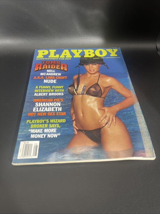 Used Vintage Playboy Magazine 1999 August Tomb Raider Nell McAndrew Shannon Eliz