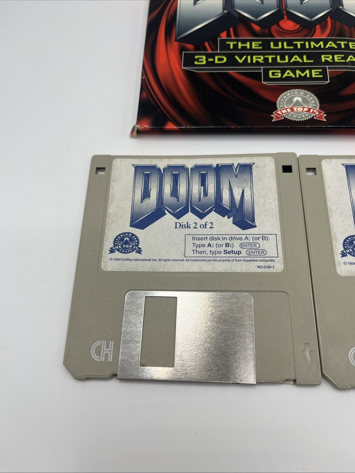 1994 Doom Ultimate 3D Virtual Reality Game Shareware (2) 3.5 Floppy Disks