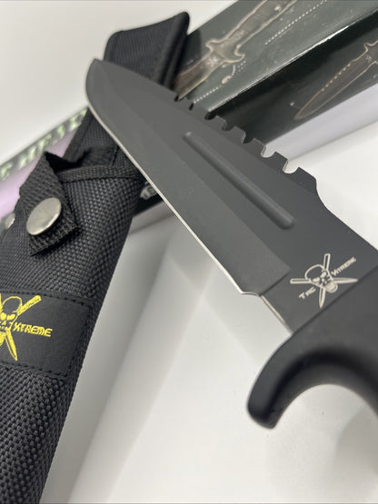 Spear Head 18-462B 11.5” Fixed Blade Black Blade W/Blood Groove And Saw