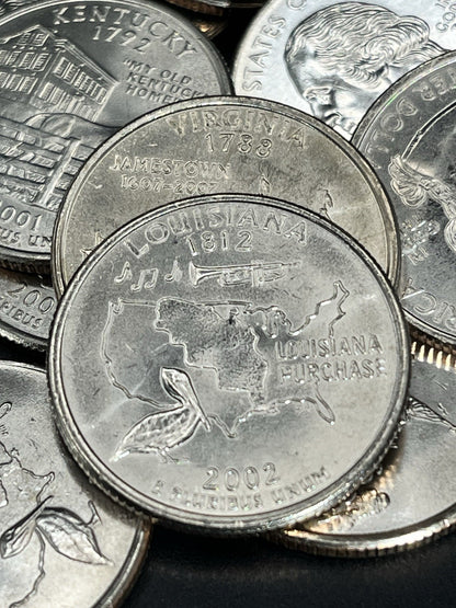 40 Quarters, All Different States, Uncirculated, 1999-2003.