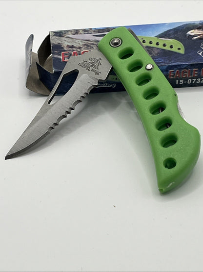 Frost Cutlery 3" Mini EAGLE EYE Green Pocket Lockback KNIFE.