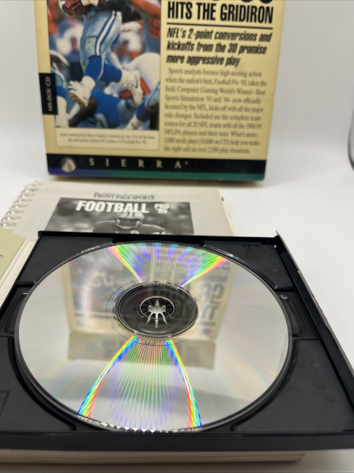 Front Page Sports NFL Football Pro 95 Big Box PC Game MS-DOS FloppyBarry Sanders
