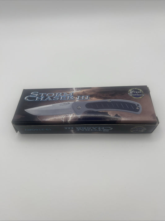 Frost Cutlery Strom Chaser III Black Gray Nylon Folding Knife Pocket Folder