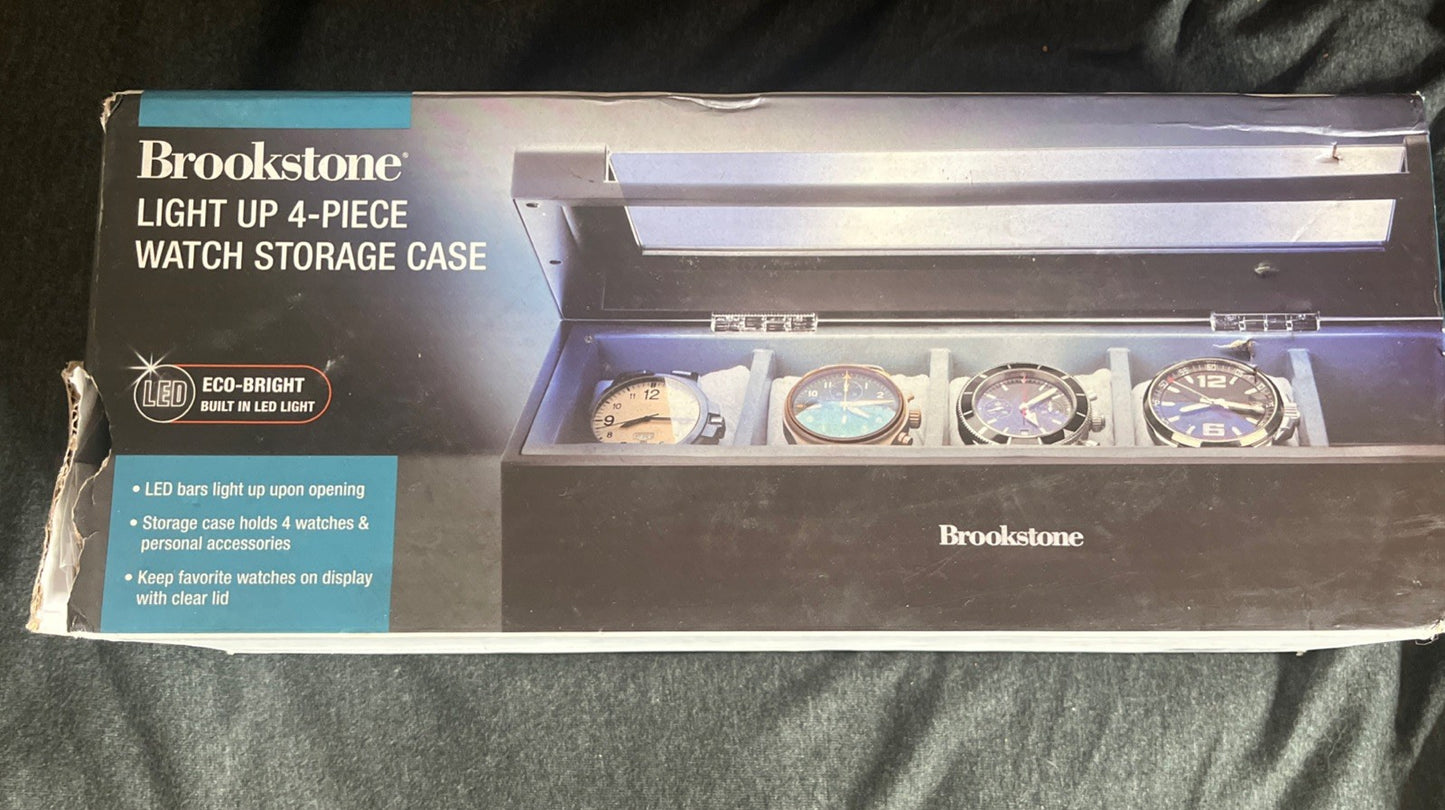 Brookstone Light Up 4-Piece Watch Storage Case