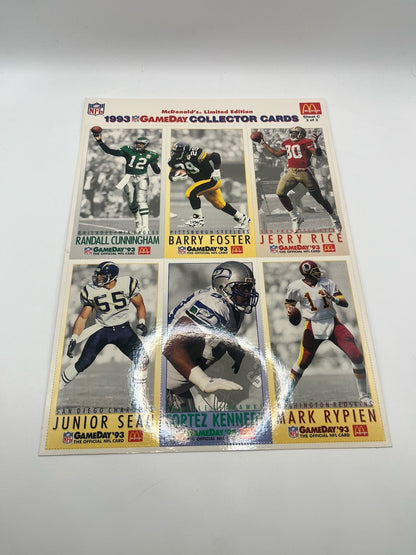 1993 McDonald's NFL Limited Edition GameDay Collector Cards Full Set All 3Sheets