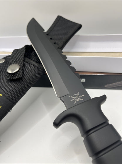 Black Eagle 18-459B Knife Frost USA Rambo Knife Black Blade With Nylon Sheath