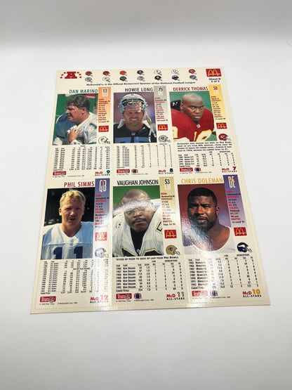 1993 McDonald's NFL Limited Edition GameDay Collector Cards Full Set All 3Sheets