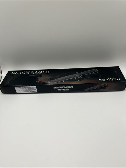 Black Eagle 18-459B Knife Frost USA Rambo Knife Black Blade With Nylon Sheath