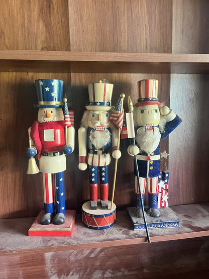 Nutcracker Christmas Decorations, USA/America Themed 3ct