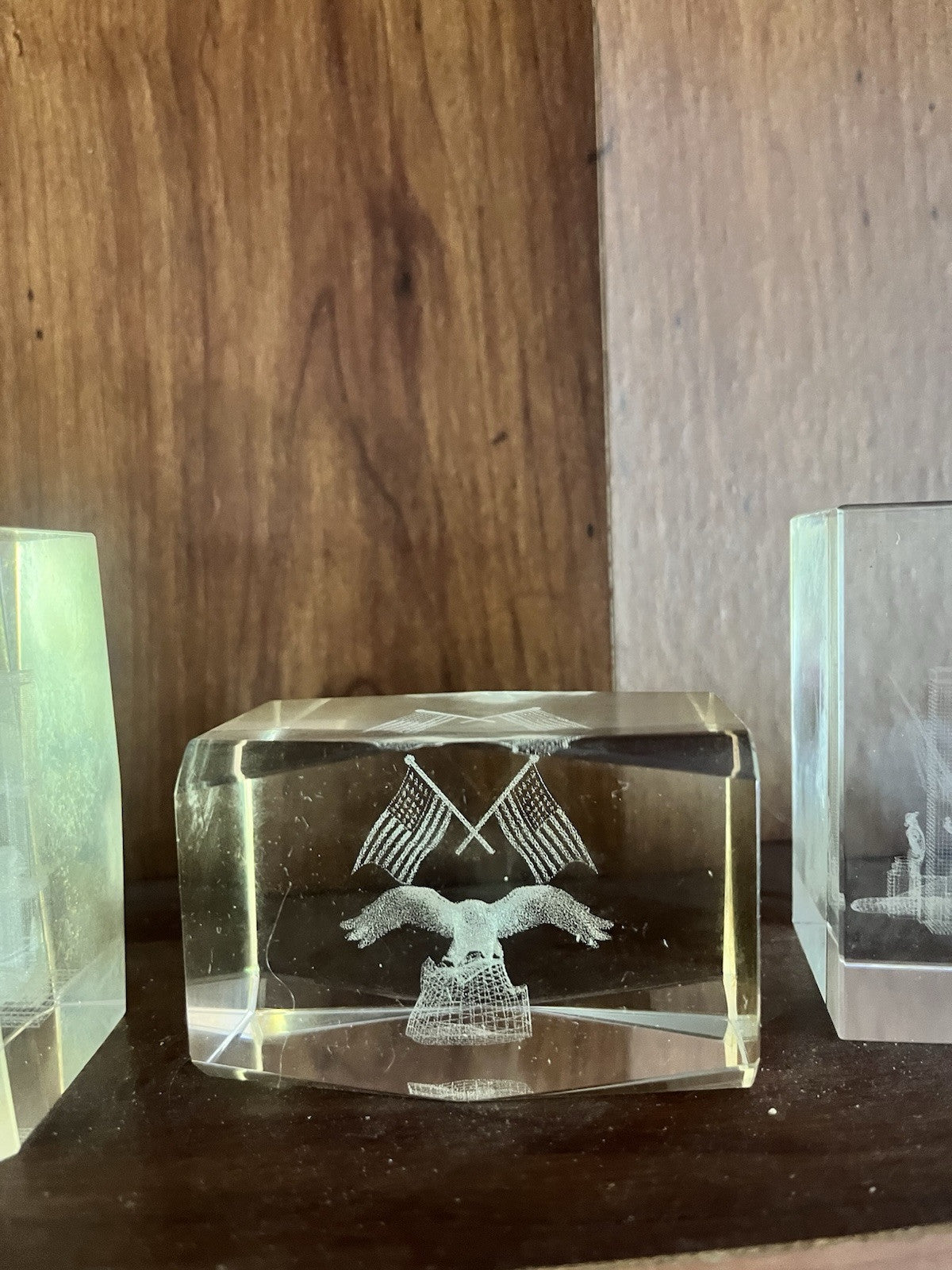 American / USA Glass Paperweights, 3ct